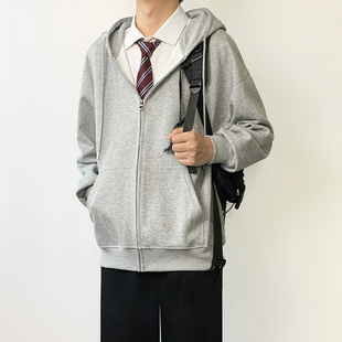 西裝 春季 制服內搭疊穿春秋外套 衛(wèi)衣男士 木村叔dk日系灰色連帽開衫