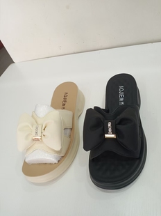 澳杰女鞋 泡水不脫膠41 2025夏外穿蝴蝶結配裙子百搭防滑舒適拖鞋