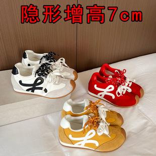 阿甘鞋 女復古厚底歪頭休閑運動鞋 吧蘇茵茵7cm內增高德訓鞋 小熙鞋