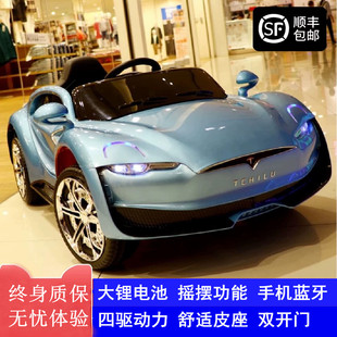 特斯拉兒童四驅(qū)電動(dòng)車(chē)四輪嬰幼汽車(chē)遙控小孩寶寶玩具可坐人童車(chē)