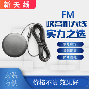 車載貼片收音機短波天線改裝 導航儀FM增強信號器汽車用天線5米