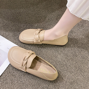 仙女溫柔晚晚風配裙子一腳蹬豆豆鞋 法式 夏季 女平底2025年新款 單鞋
