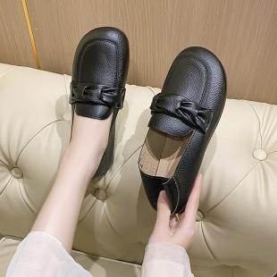 百搭瑪麗珍淺口溫柔風豆豆鞋 法式 春季 女平底軟底2025新款 晚風單鞋