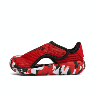 運動涼鞋 Adidas2025夏季 透氣包頭沙灘鞋 童鞋 紅色阿迪達斯 新款