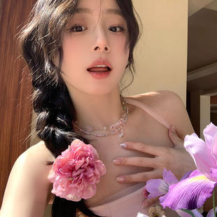 早春出游海邊度假風(fēng)仙仙牡丹花發(fā)夾女側(cè)邊邊夾小夾子發(fā)卡頭花發(fā)飾