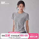 健身女孩圓領(lǐng)彈力瑜伽服短袖 顯瘦運(yùn)動(dòng)上衣 透氣速干跑步T恤夏修身