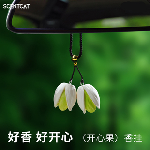 高級(jí)感開心果車載香薰汽車掛件香片車用掛飾車內(nèi)持久留香2025新款