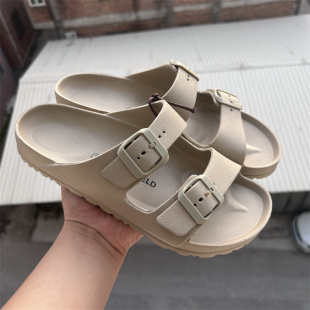 子舒適鞋 稀缺貨外貿(mào)原單出口歐美雙排扣拖鞋 防滑輕便鞋 沙灘鞋 男士