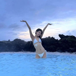 swim分體泳衣女海邊度假綁帶性感比基尼泳裝 Yukari 孫怡同款
