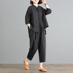 中老年女裝 夏季 棉麻短袖 專柜媽媽夏裝 上衣大碼 2025新款 襯衫 兩 套裝