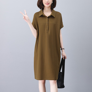 女裝 專柜連衣裙夏裝 媽媽大碼 2025爆款 寬松遮肚子顯瘦梨形身材 新款