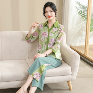 套裝 洋氣中老年女夏裝 貴夫人品牌兩 上衣雪紡2025新款 專柜媽媽夏季