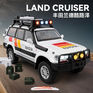 正版 24豐田蘭德酷路澤LC80合金汽車模型復古越野車收藏擺件玩具