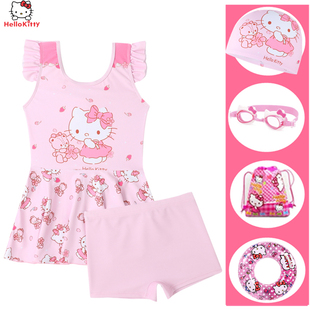 HelloKitty兒童泳衣女童2025新款 速干泳 分體體中小童女孩寶寶裙式
