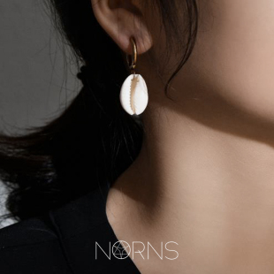 Norns波西米亞民族風(fēng)簡(jiǎn)約貝殼海幣海沙灘海邊度假風(fēng)耳環(huán)耳圈耳飾