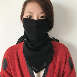 真絲桑蠶絲口罩防曬面罩護頸防紫外線女夏季 透氣護臉遮陽 薄款