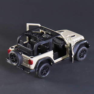 牧馬人吉普羅賓遜合金汽車模型兒童敞篷硬頂JEEP回力車盒裝 禮物