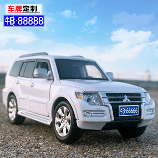 JKM三菱帕杰羅合金屬汽車模型仿真山貓聲光避震兒童玩具越野擺件