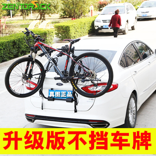 真圖汽車后掛式 自行車架車尾架懸掛架不擋車牌車載單車架掛三輛