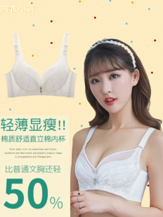 于娜莎品牌專柜薄款 大胸顯小女內衣上托聚攏側收女文胸 無鋼圈大碼