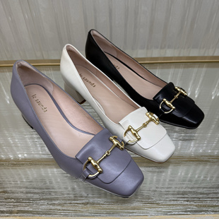 3T46308 粗跟搭扣女單鞋 皇冠老店正品 萊爾斯丹
