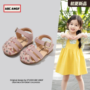 新款 2025夏季 包頭沙灘鞋 軟底學步鞋 ABC 公主鞋 ANGF官網女寶寶涼鞋