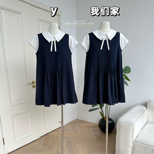 連衣裙學院風套裝 純棉顯白減齡氧氣感襯衫 女 miu系大小姐 柒月末
