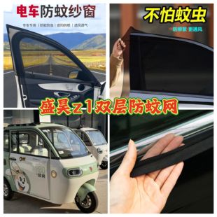盛昊Z1電動三輪車車門窗防蚊網雙層防蚊紗窗防柳絮窗簾網紗
