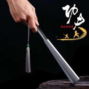 鋁合金扇子男金屬骨古典中國風功夫禮品鐵折扇夏漢服灑金定制絹扇