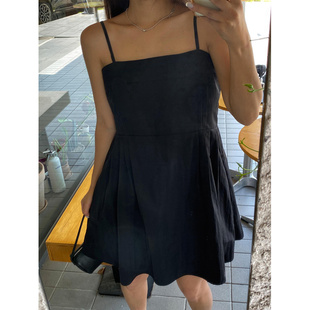 連衣裙女 25夏辣妹顯瘦純色氣質吊帶抹胸式 鬼鬼家正品 韓代東大門