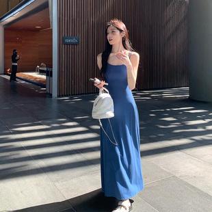 長裙子 海邊修身 alex stevens今年流行卡戴珊細吊帶連衣裙女春夏季