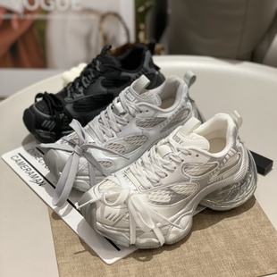 2025新款 老爹鞋 時尚 系帶女款 百搭舒適輕便休閑軟底韓版 網(wǎng)面休閑鞋