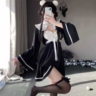 cutie：古典旗袍純欲風修女制服睡衣性感蝴蝶結蕾絲黑絲制服套裝