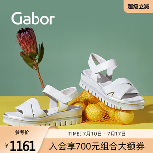 松糕跟魔術貼一字扣帶厚底涼鞋 Gabor德國嘉步44622涼鞋 中跟