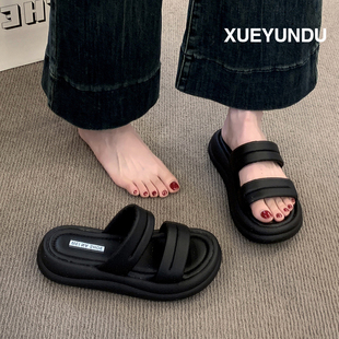 百搭涼鞋 品牌高級(jí)感拖鞋 外穿時(shí)尚 夏季 厚底增高配裙子涼 女2025新款