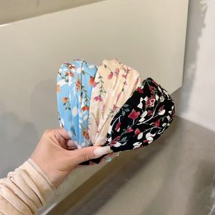 7.5韓國東大門baket發飾度假風復古印花寬邊發箍打結發帶高顱頂