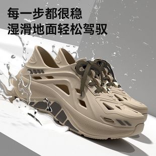 厚底耐磨防滑不臭腳透氣登山開車涼鞋 洞洞鞋 外穿2025新款 夏季 男士