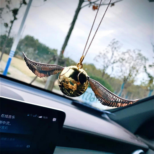 創意汽車后視鏡掛件哈利波特金色飛賊車載掛飾吊墜車內裝 飾品高檔