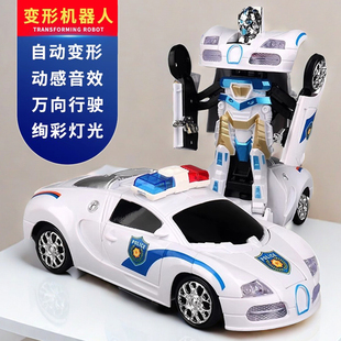 兒童變形汽車機器人玩具男孩3到6歲機甲4模型5警車大黃蜂變型金剛
