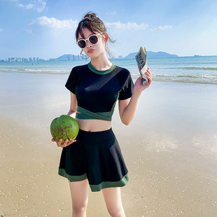 2025新款 小胸聚攏韓國in清新學生顯瘦仙女范 泳衣女分體性感裙式