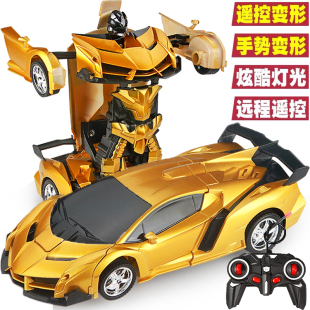 感應變形遙控車兒童玩具機器人遙控汽車金剛無線賽車男孩生日禮物