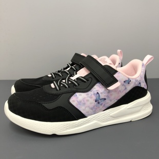 322028821 魔術貼輕便跑鞋 安踏兒童女休閑鞋 網面透氣女大童運動鞋