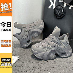 網(wǎng)面透氣百搭增高輕便軟底運(yùn)動(dòng)休閑鞋 2025新款 女夏季 老爹鞋 子 爆款
