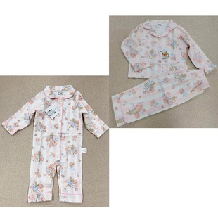 開衫 寶寶連身睡衣女孩純棉四季 170小中大童可愛兔子家居服套裝