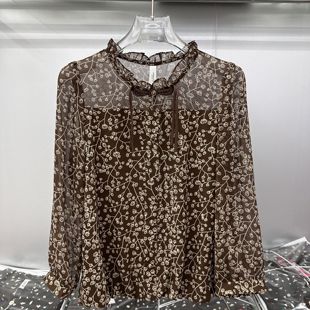 女裝 時尚 圓領(lǐng)長袖 鑫遠(yuǎn)傲專柜正品 休閑雪紡衫 春季 媽媽裝 女 2025新款