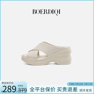 女款 高級感涼拖鞋 夏季 百搭時尚 外穿 2025新款 波爾諦奇高跟厚底涼鞋
