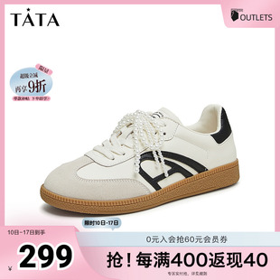 女鞋 新款 珍珠板鞋 2024秋季 CAP01CM4 阿甘鞋 Tata他她復古休閑德訓鞋