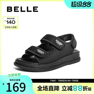 子扣飾沙灘涼鞋 魔術貼休閑涼鞋 女夏季 女鞋 B1286BL3 新款 百麗女鞋