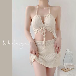 分體性感沙灘高級 高顏值泳衣女比基尼三件套泳裝 泳衣女款 超好看