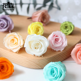 國產(chǎn)永生花小玫瑰單朵2 飾花盒玻璃罩材料包保鮮花 3cm手工diy裝